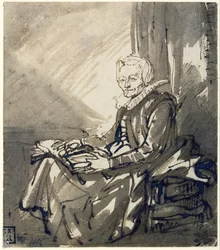 Seated Woman with an Open Book on Her Lap